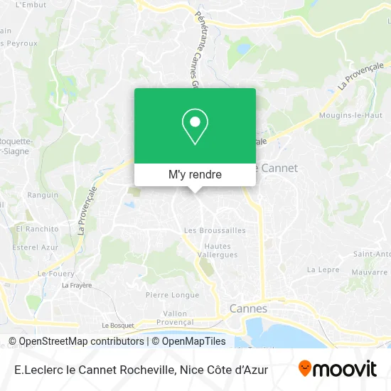 Comment aller  E.Leclerc le Cannet Rocheville  Le Cannet en bus ou train ?