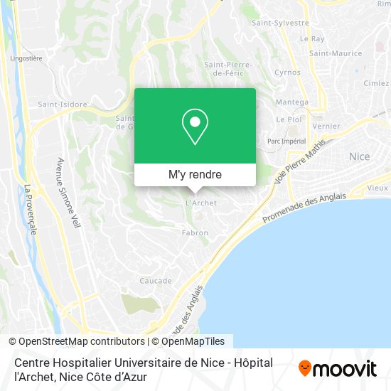 Centre Hospitalier Universitaire de Nice - Hôpital l'Archet plan