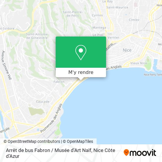 Arrêt de bus Fabron / Musée d'Art Naïf plan
