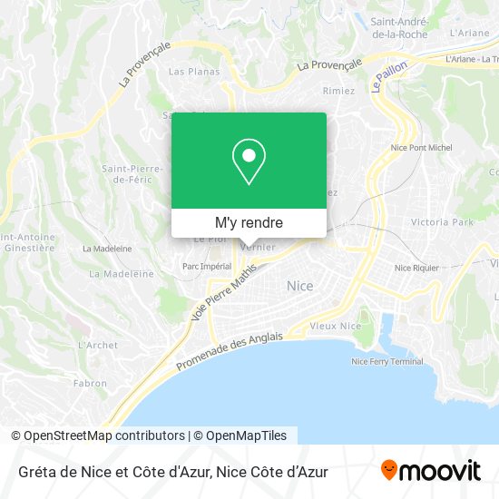 Gréta de Nice et Côte d'Azur plan