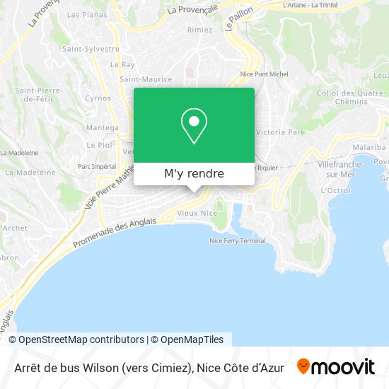Arrêt de bus Wilson (vers Cimiez) plan