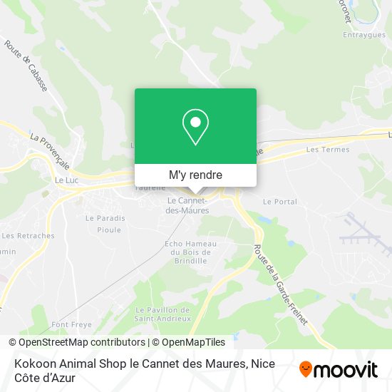 Kokoon Animal Shop le Cannet des Maures plan