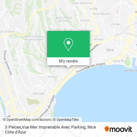 3 Pièces,Vue Mer Imprenable Avec Parking plan