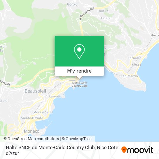 Halte SNCF du Monte-Carlo Country Club plan