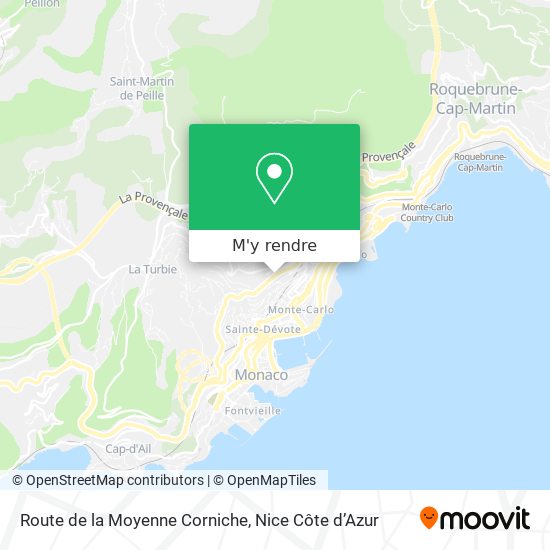 Route de la Moyenne Corniche plan