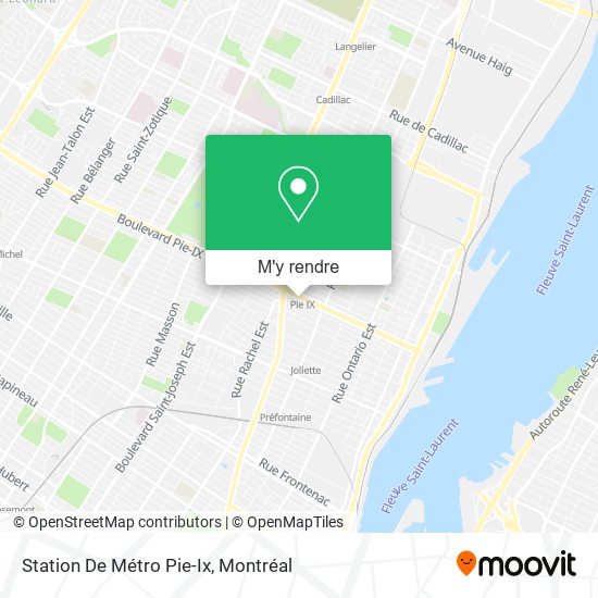 Station De Métro Pie-Ix plan