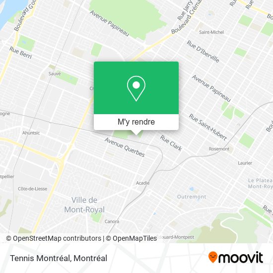 Tennis Montréal plan