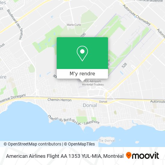 American Airlines Flight AA 1353 YUL-MIA plan