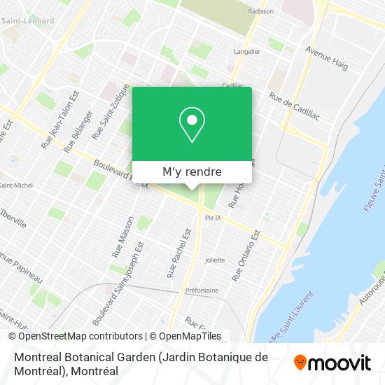 Montreal Botanical Garden (Jardin Botanique de Montréal) plan