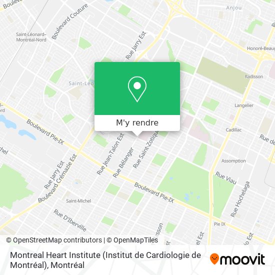 Montreal Heart Institute (Institut de Cardiologie de Montréal) plan