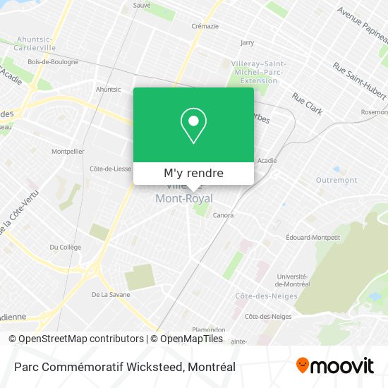 Parc Commémoratif Wicksteed plan