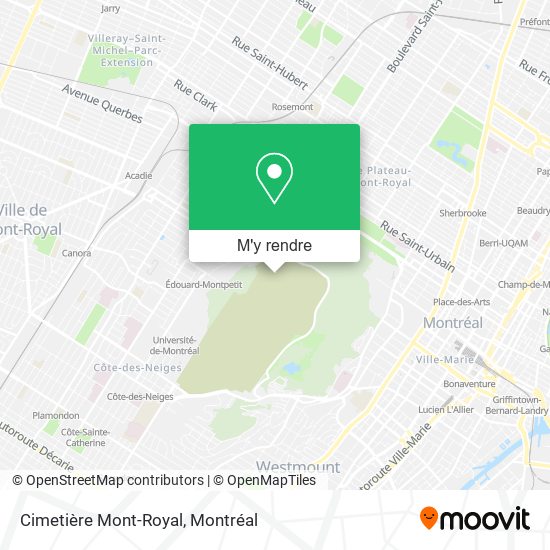 Cimetière Mont-Royal plan