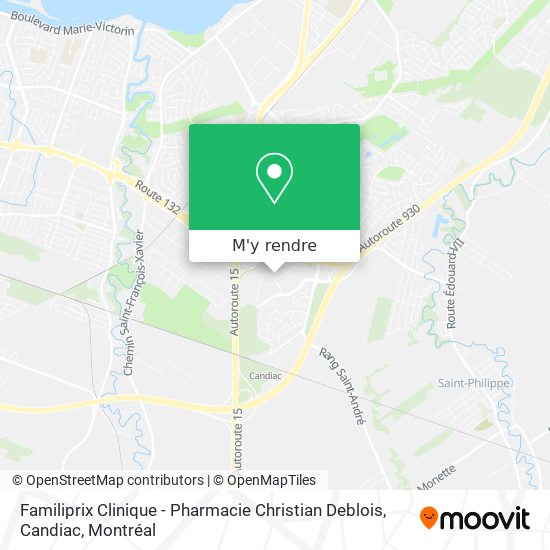 Familiprix Clinique - Pharmacie Christian Deblois, Candiac plan