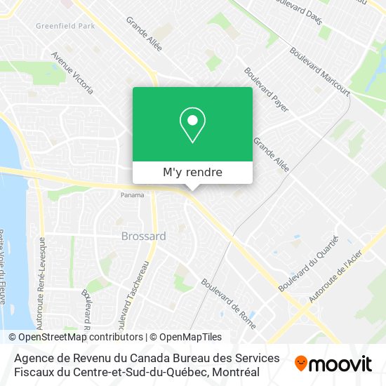 Agence de Revenu du Canada Bureau des Services Fiscaux du Centre-et-Sud-du-Québec plan