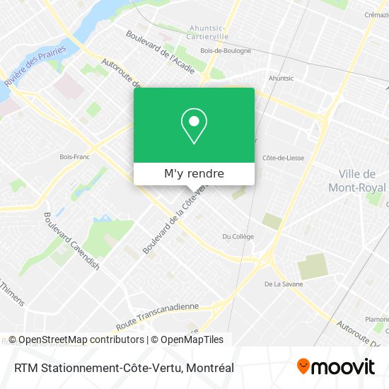 RTM Stationnement-Côte-Vertu plan