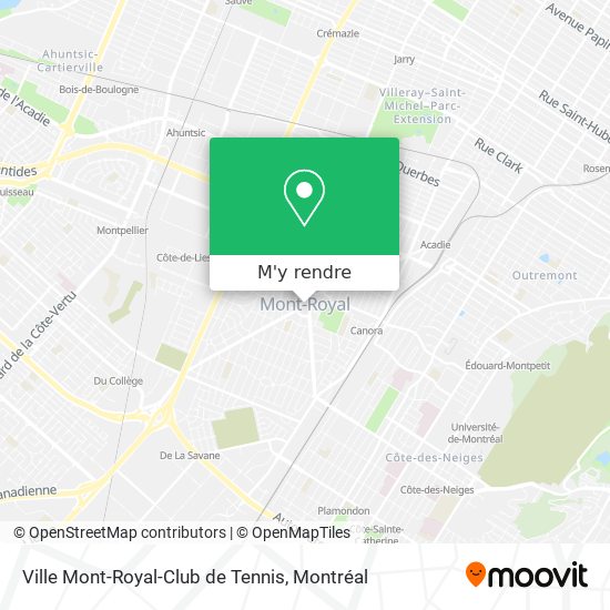 Ville Mont-Royal-Club de Tennis plan