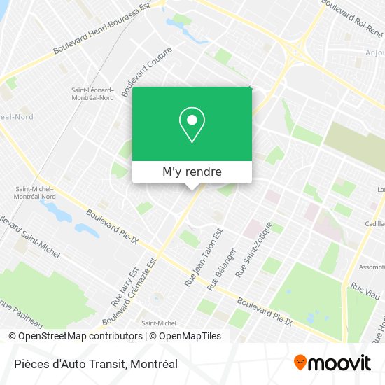 Pièces d'Auto Transit plan