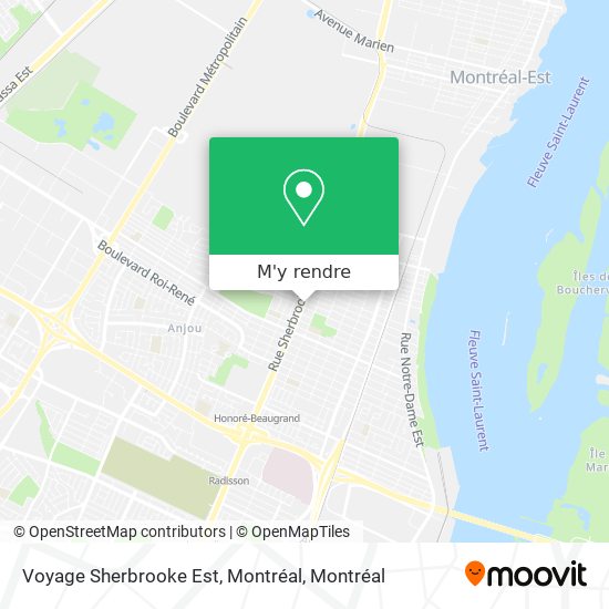 Voyage Sherbrooke Est, Montréal plan