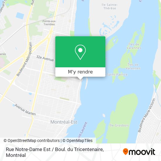 Rue Notre-Dame Est / Boul. du Tricentenaire plan