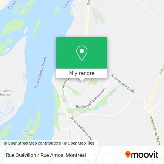 Rue Quévillon / Rue Amos plan