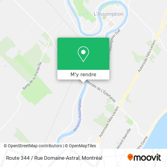 Route 344 / Rue Domaine-Astral plan