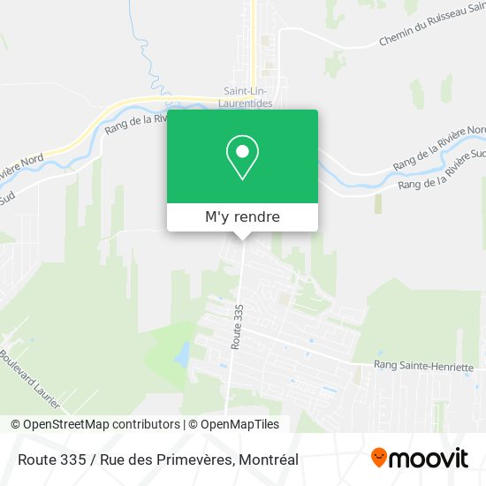 Route 335 / Rue des Primevères plan