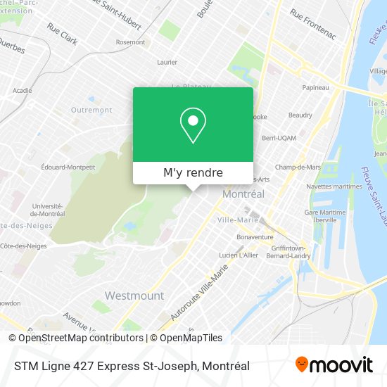 STM Ligne 427 Express St-Joseph plan