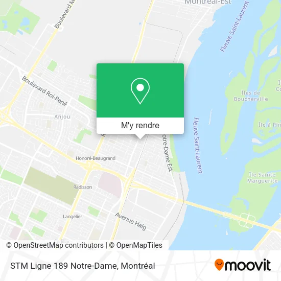 STM Ligne 189 Notre-Dame plan
