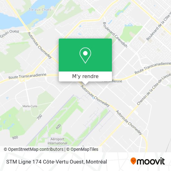 STM Ligne 174 Côte-Vertu Ouest plan