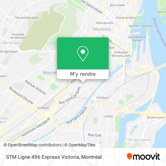 STM Ligne 496 Express Victoria plan