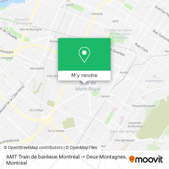 AMT Train de banlieue Montréal -> Deux-Montagnes plan