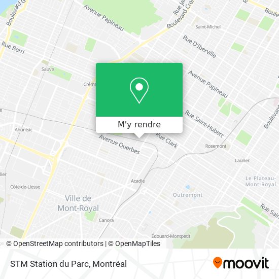 STM Station du Parc plan