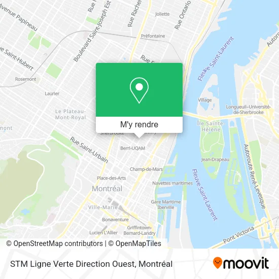STM Ligne Verte Direction Ouest plan