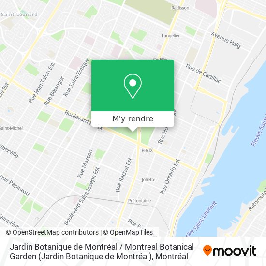 Jardin Botanique de Montréal / Montreal Botanical Garden plan