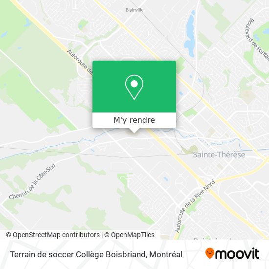 Terrain de soccer Collège Boisbriand plan
