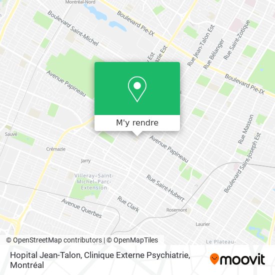 Hopital Jean-Talon, Clinique Externe Psychiatrie plan