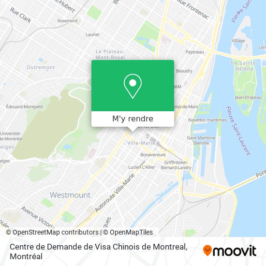 Centre de Demande de Visa Chinois de Montreal plan