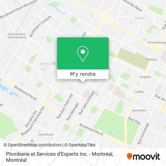 Plomberie et Services d'Experts Inc. - Montréal plan