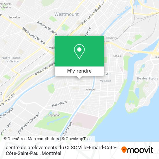 centre de prélèvements du CLSC Ville-Émard-Côte-Côte-Saint-Paul plan