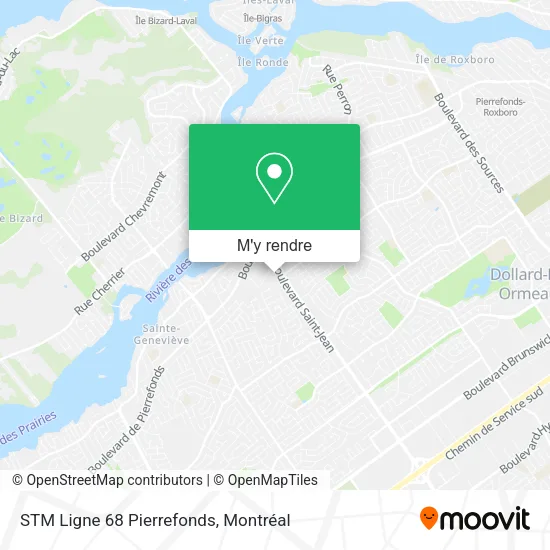 STM Ligne 68 Pierrefonds plan