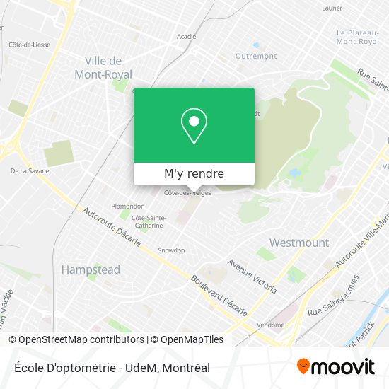 École D'optométrie - UdeM plan