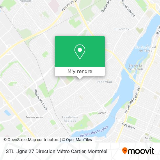 STL Ligne 27 Direction Métro Cartier plan