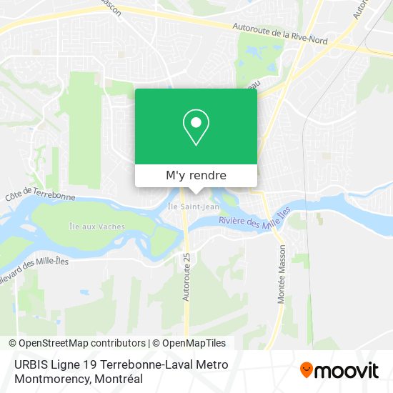 URBIS Ligne 19 Terrebonne-Laval Metro Montmorency plan