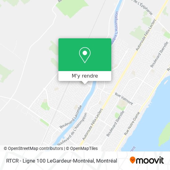 RTCR - Ligne 100 LeGardeur-Montréal plan