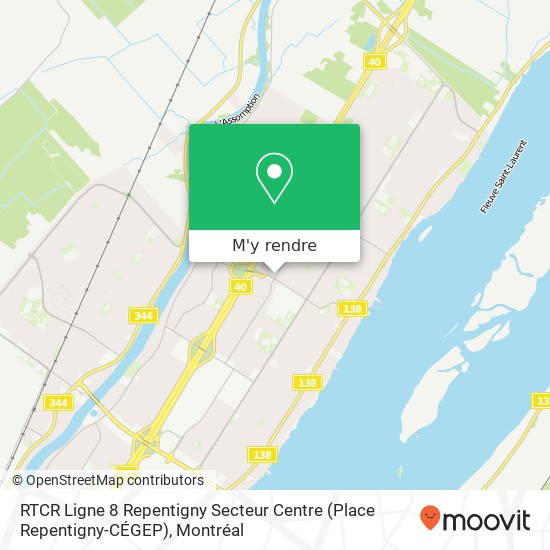 RTCR Ligne 8 Repentigny Secteur Centre (Place Repentigny-CÉGEP) plan