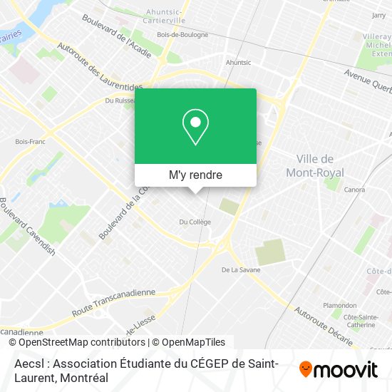 Aecsl : Association Étudiante du CÉGEP de Saint-Laurent plan