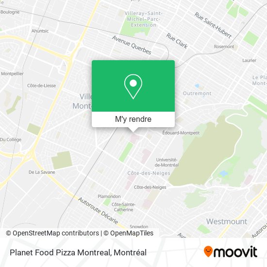 Planet Food Pizza Montreal plan