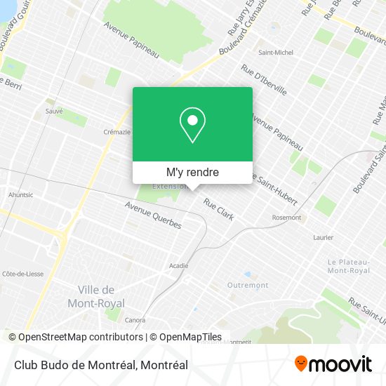 Club Budo de Montréal plan