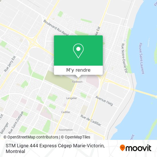 STM Ligne 444 Express Cégep Marie-Victorin plan