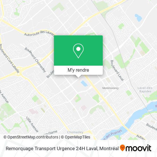 Remorquage Transport Urgence 24H Laval plan